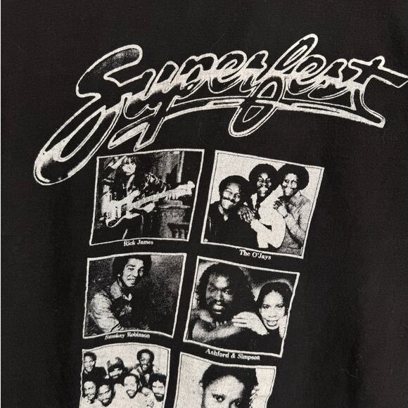 VTG 1981 SuperFest Rnb/Soul Concert T Shirt Sz L Black Rick James Houston Retro - Picture 5 of 7